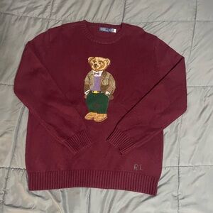 Ralph Lauren Polo Bear Red Crewneck Sweater XL - Like New